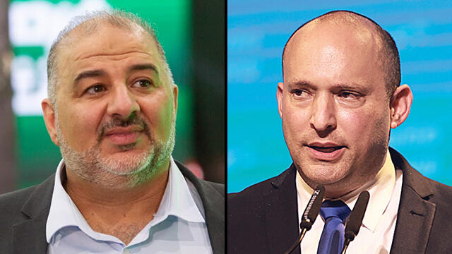 בנט ועבאס. מי יהיה לשון המאזניים בוועדה? (צילום: עידו ארז, עמית שעל) נפתלי בנט מנסור עבאס