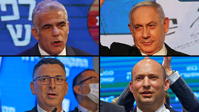 בנימין נתניהו, נפתלי בנט, יאיר לפיד וגדעון סער מחפשים פתרון לפלונטר (צילום: AFP, רויטרס, טל שחר) בנימין נתניהו, נפתלי בנט, יאיר לפיד, גדעון סער