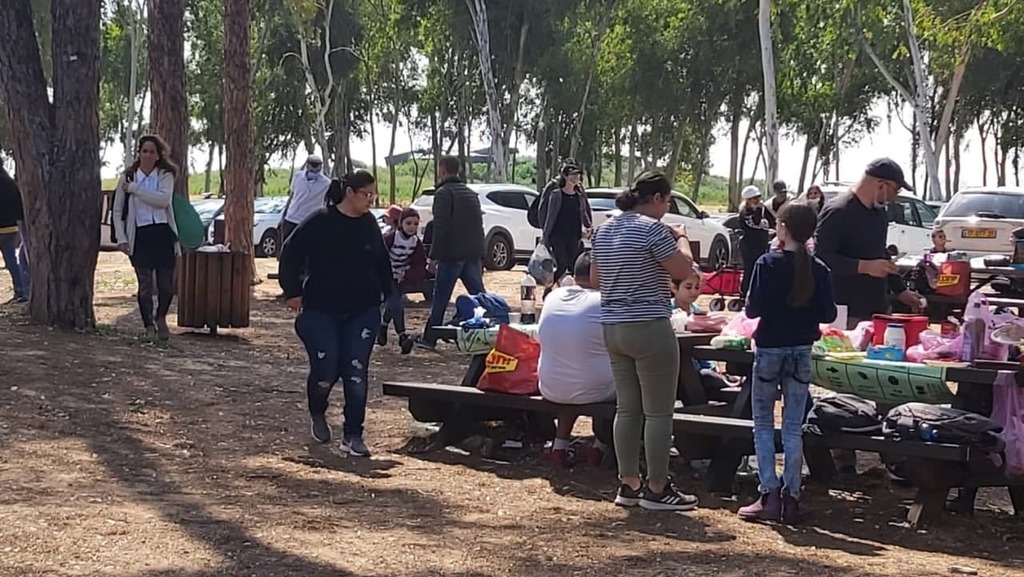 Vacationers enjoy a picnic in Ramot Menashe Park (Photo: KKL-JNF) מטיילים בפארק רמות מנשה