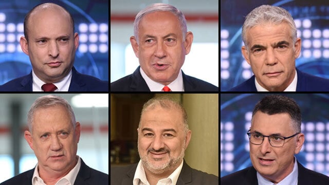 בנימין נתניהו יאיר לפיד נפתלי בנט גדעון סער בני גנץ מנסור עבאס