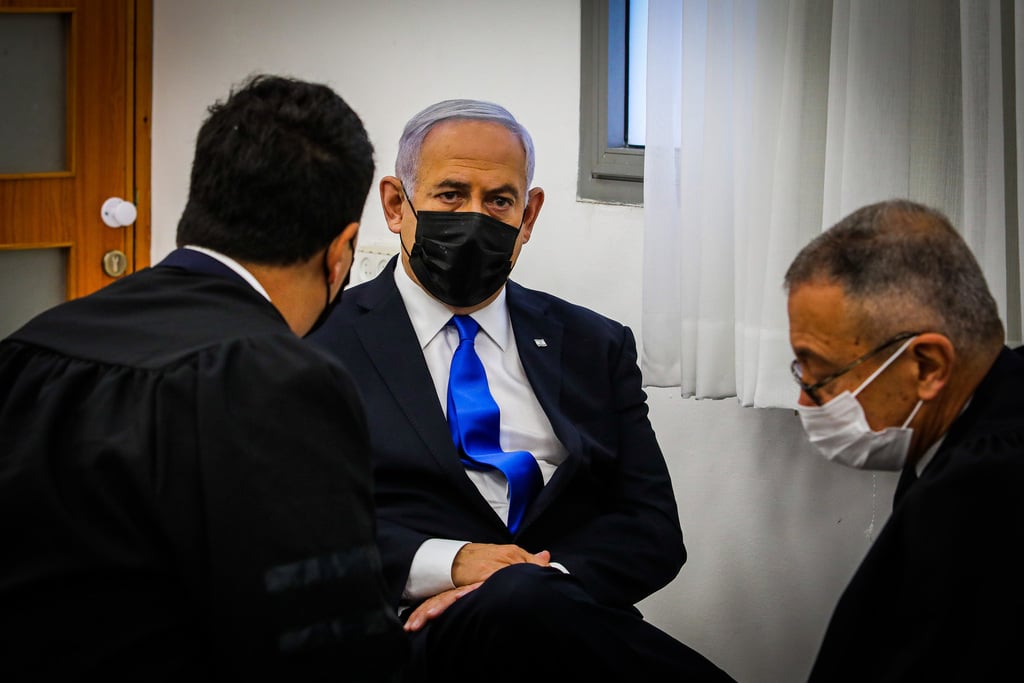 Benjamin Netanyahu at the courthouse in Jerusalem (Photo: Oren Ben Hakoon) בנימין נתניהו
