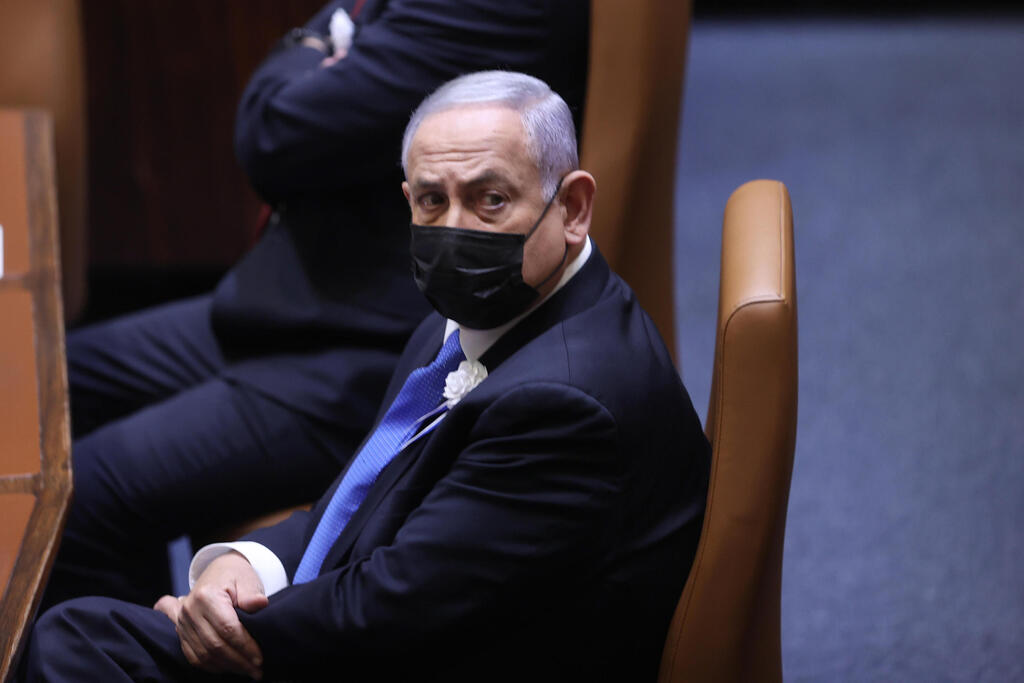 Prime Minister Benjamin Netanyahu during the opening session of the 24th Knesset (Photo: Alex Kolomoisky) השבעת הכנסת ה- 24