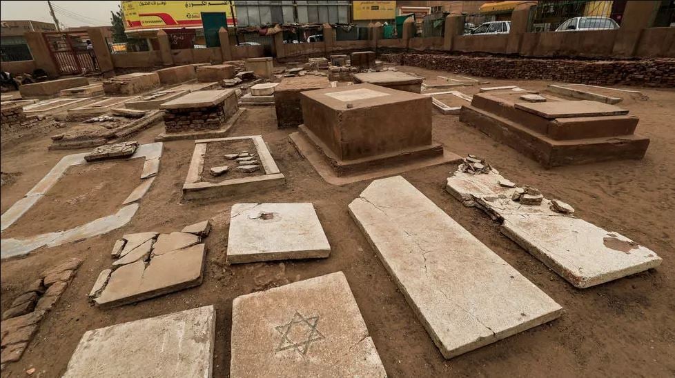 Gravestones in the tiny, run-down Jewish cemetery in Khartoum, remnants of the small Jewish community which once lived in Sudan 