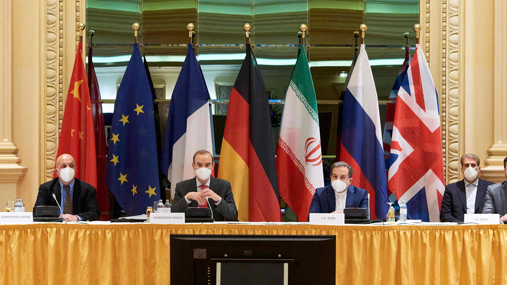 Diplomats of the EU, China, Russia and Iran at the start of talks on a U.S. return to the 2015 nuclear deal, at the Grand Hotel in Vienna