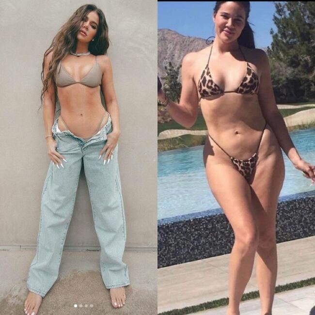 לא השתכנעתם? בבקשה, עוד דוגמה: מימין התמונה שדלפה, משמאל תמונה שקלואי פרסמה במודע