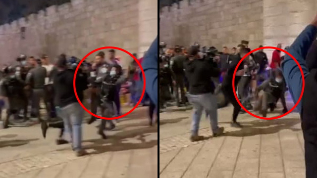 שוטר מג"ב מועד בעימותים אלימות נגד שוטר מג"ב בירושלים