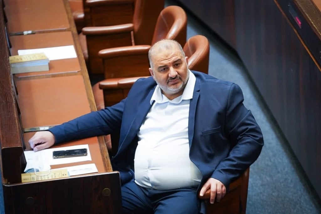 "תומכי טרור לא אמורים להיות פה". מנסור עבאס במליאת הכנסת (צילום: נועם מושקוביץ, דוברות הכנסת) מנסור עבאס במליאת הכנסת