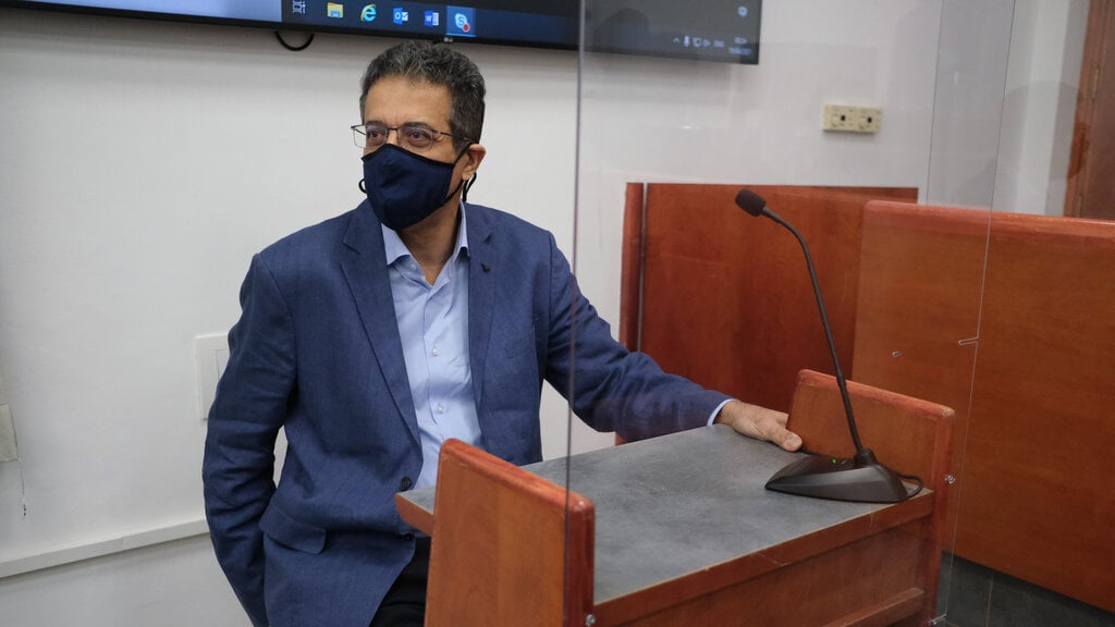 Former Walla CEO Ilan Yeshua testifying in Jerusalem District Court (Photo: Yoav Dudkevitch) אילן ישועה