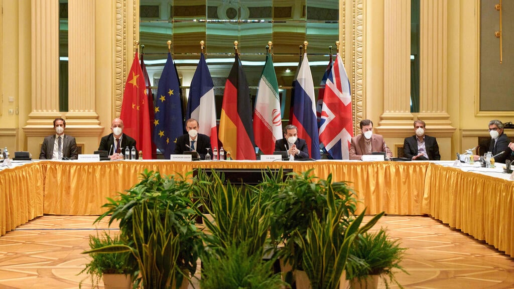 Members of 2015 Iran nuclear deal attending a meeting at the Grand Hotel of Vienna as they try to restore the pact, April 17, 2021