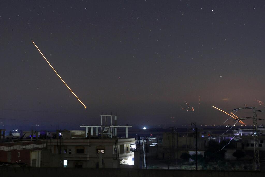 Missile fire is seen over Daraa, Syria, May 10, 2018 