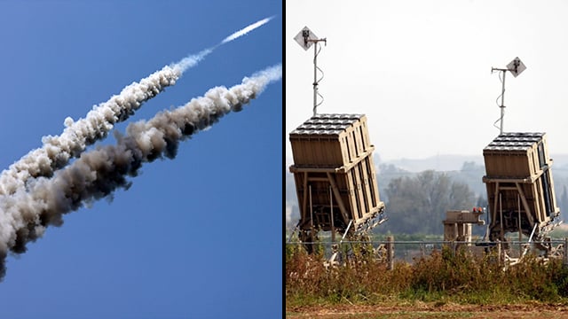 Hamas test fires rockets into the sea while Israel puts it Iron Dome missile defense system on alert (Photo: AFP) כיפת ברזל באזור הדרום לאחר ירי הרקטות ותרגיל בעזה של ירי רקטות