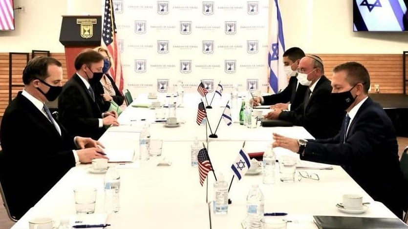 ראש המל"ל וארדן בפגישה עם ג'ייק סאליבן בוושינגטון (צילום: שגרירות ישראל בוושינגטון) ראש המל"ל וארדן בפגישה עם ג'ייק סאליבן בוושינגטון