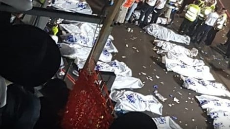Bodies of the dead in the Meron disaster 