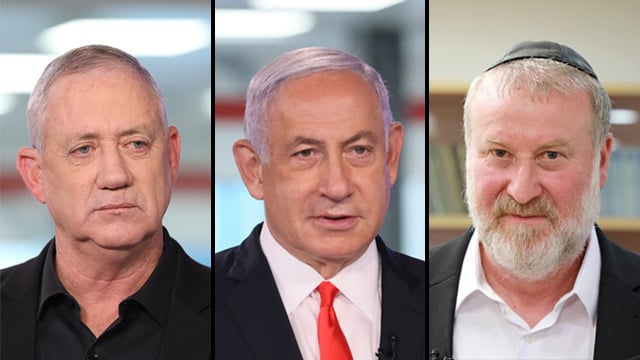 אביחי מנדלבליט, בנימין נתניהו ובני גנץ