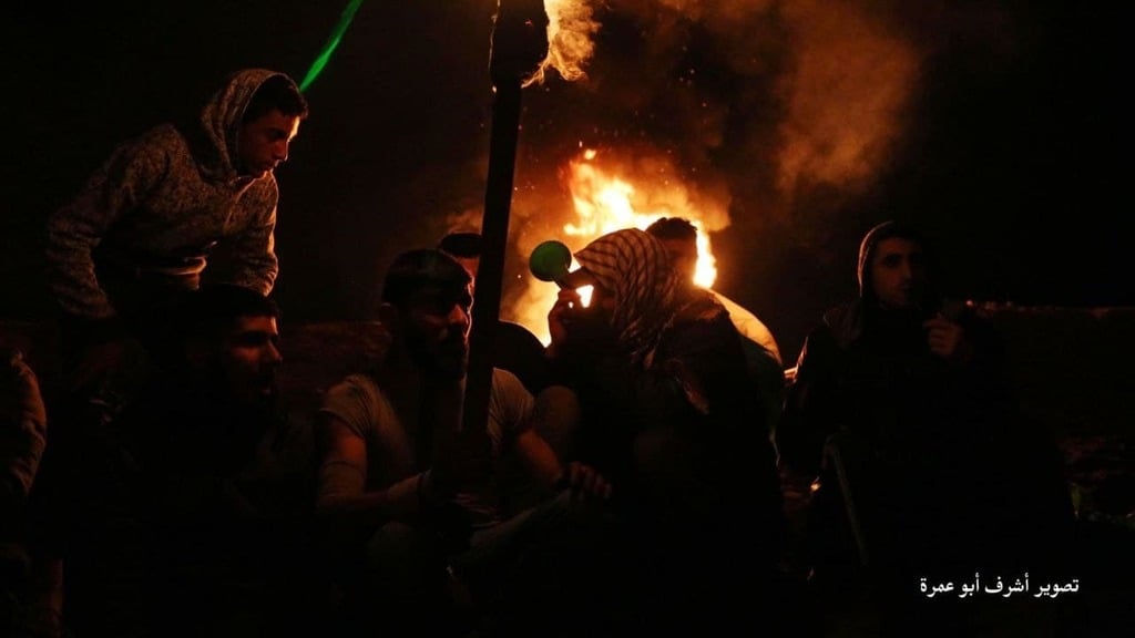 Palestinians stage protest on the Gaza border in solidarity with Al-Aqsa protestors ההטרדות על הגדר