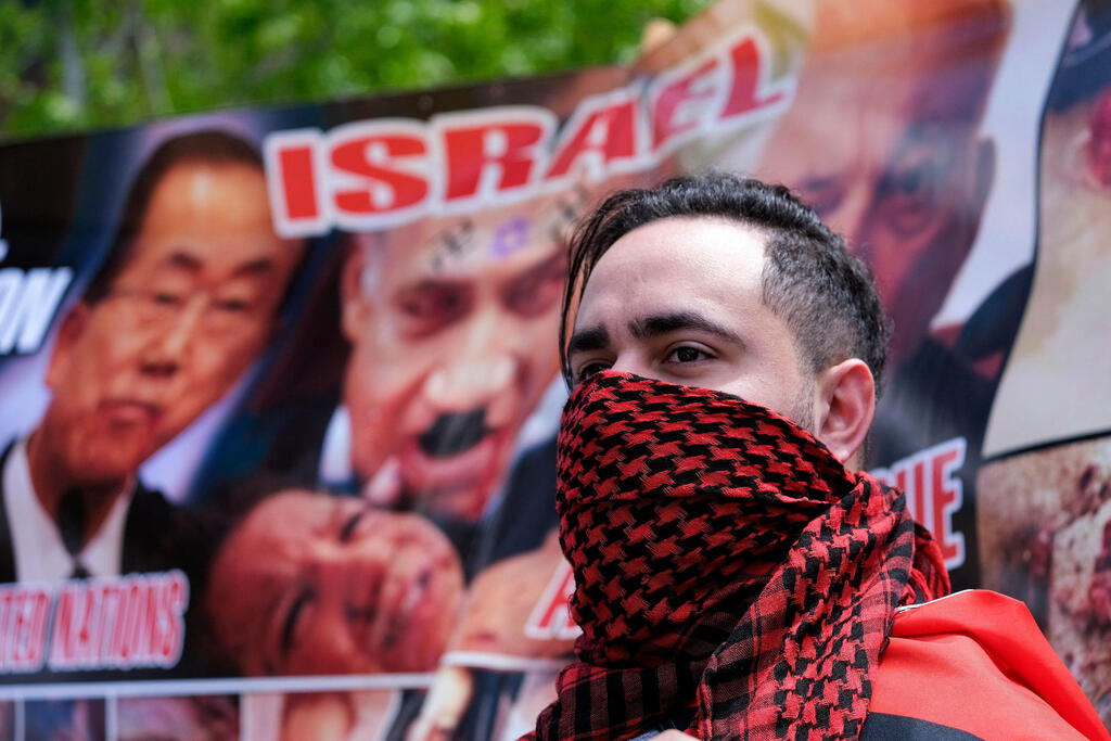 ארה"ב לוס אנג'לס קליפורניה מפגינים פרו פלסטינים נגד ישראל הסלמה עזה