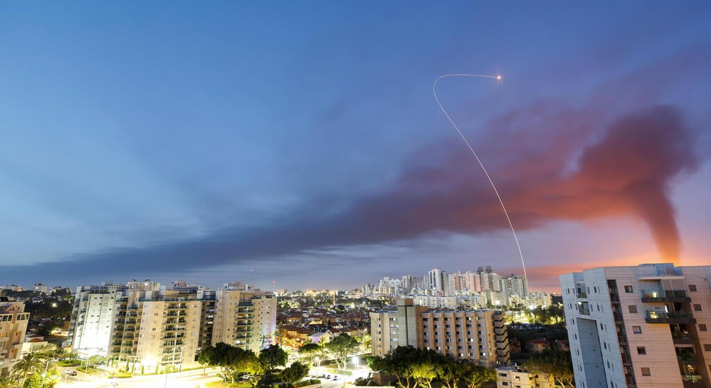 Iron Dome intercepts rockets launched from Gaza over Ashkelon, May 12, 2021 