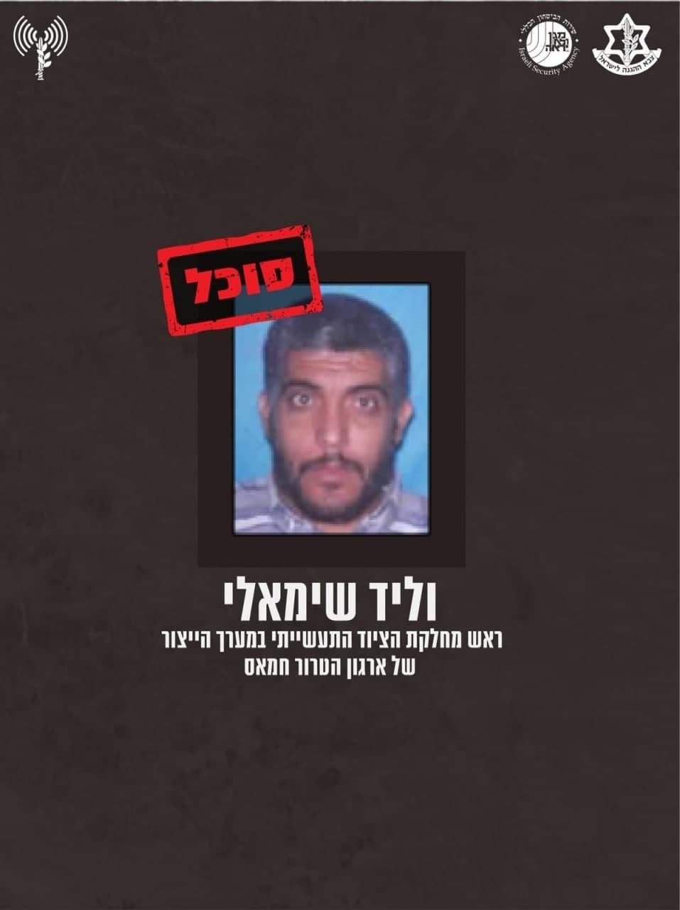 צילום: דובר צה"ל בכירי ארגון חמאס שסוכלו בפעולת צה"ל ושב"כ