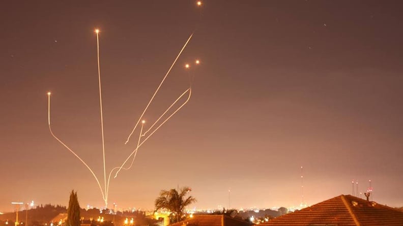 Hamas missiles intercepted above Ashdod (Photo: Maya Bialik) יירוטים מעל אשדוד