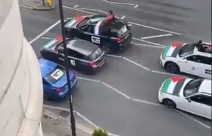 The convoy of cars in North London whose occupants were calling for the rape of Jewish women, May 16, 2021 