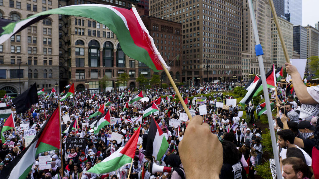 ההפגנות הפרו פלסטיניות בשיקגו