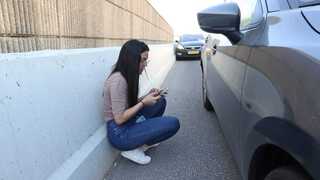 בזמן האזקעות בכביש 22 קריית ביאליק