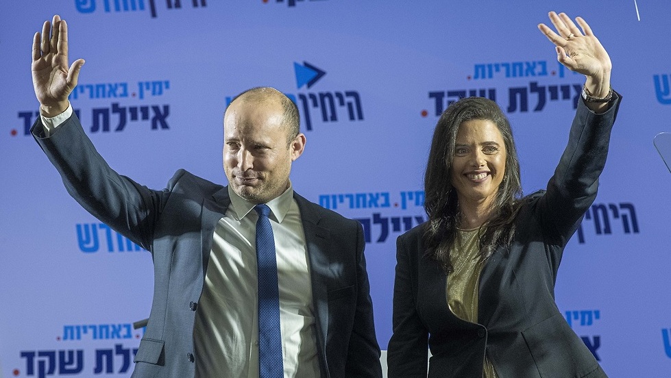 שקד ובנט (צילום: יובל חן) תמונתם המשותפת של נפתלי בנט ואיילת שקד