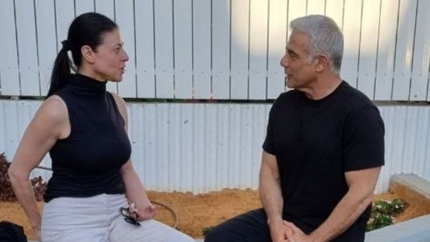 יאיר לפיד ומרב מיכאלי יאיר לפיד בפגישה עם מרב מיכאלי להקמת גוש השינוי