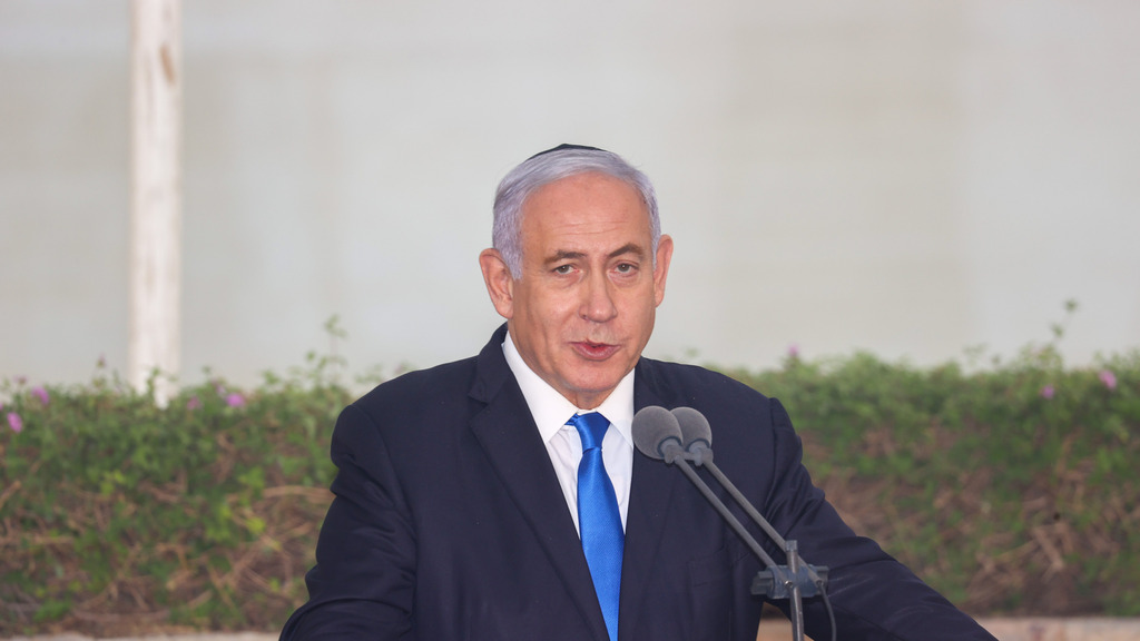נתניהו (צילום: יריב כץ) בנימין נתניהו בטקס לזכר חללי האלטלנה