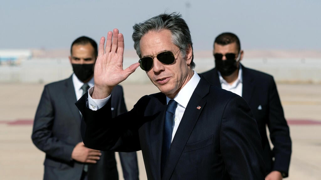 U.S. Secretary of State Antony Blinken during a visit to Jordan earlier this year (Photo: Reuters) מזכיר המדינה של ארה"ב אנתוני בלינקן