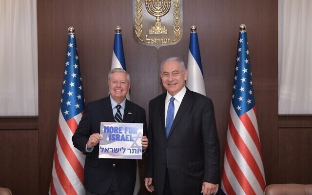 Prime Minister Benjamin Netanyahu hosts Republican South Carolina Senator Lindsey Graham at the Prime Minister’s Office in Jerusalem, May 31, 2021