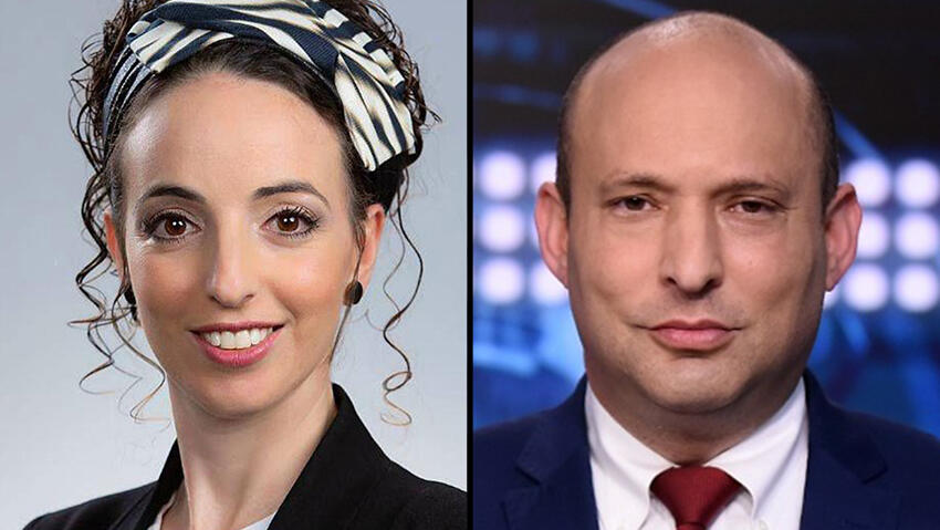 Idit Silman and Naftali Bennett (Photo: Kobi Kunakas) נפתלי בנט עידית סילמן