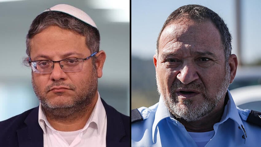 יעקב שבתאי ואיתמר בן גביר (צילום: אלכס קולומויסקי, הדר יואביאן) קובי שבתאי, איתמר בן גביר