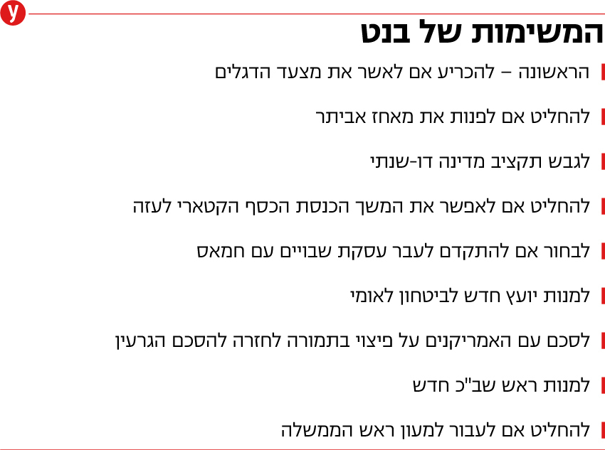 המשימות של נפתלי בנט