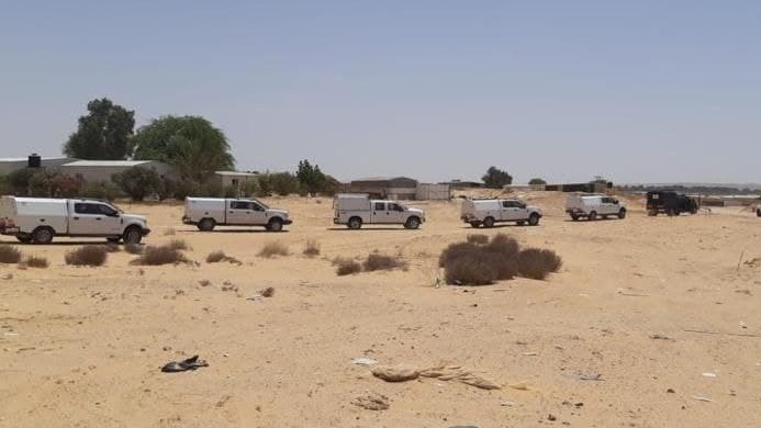 Police forces arrive at Bir Hadaj to prepare for house demolitions on Sunday (Photo: Ynet) Police forces arrive at Bir Hadaj to prepare for house demolitions on Sunday