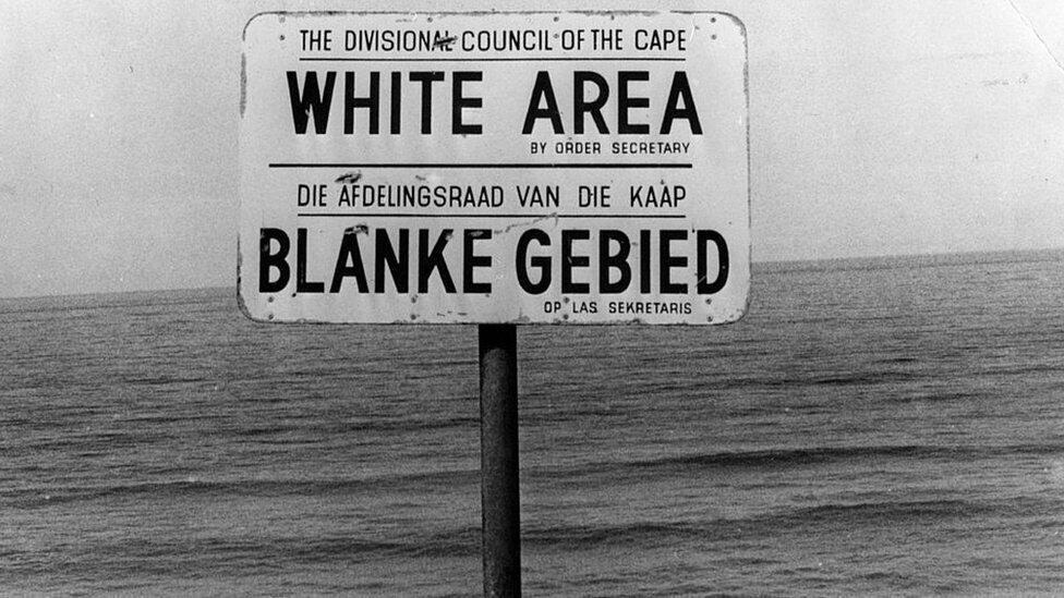 A sign in South Africa during apartheid 