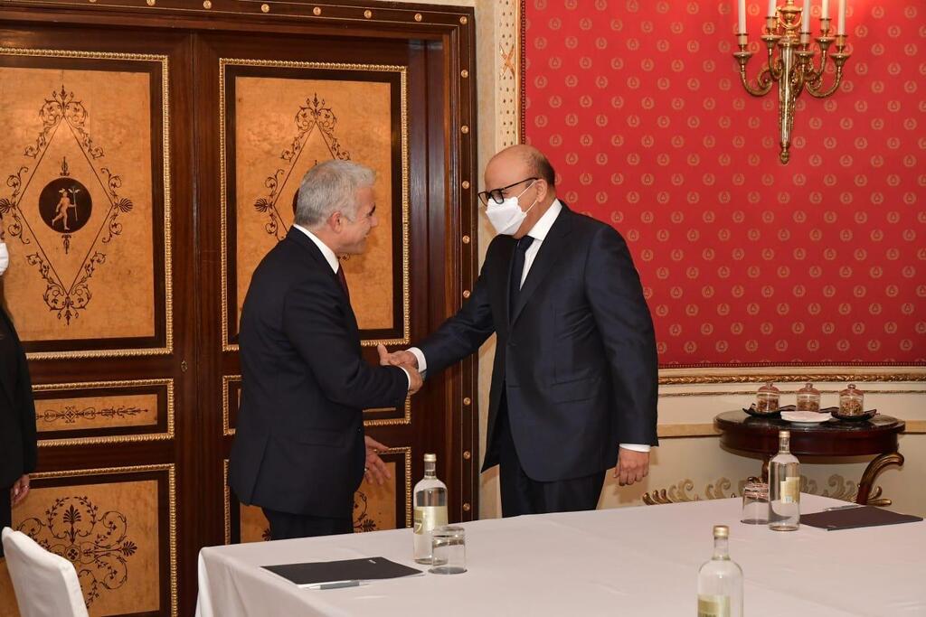 Foreign Minister Lapid meeting with his Bahraini counterpart Abdullatif bin Rashid Al Zayani in Rome last June (Photo: Israeli Embassy in Rome) יאיר לפיד ועבד אל-לטיף אל-זיאני