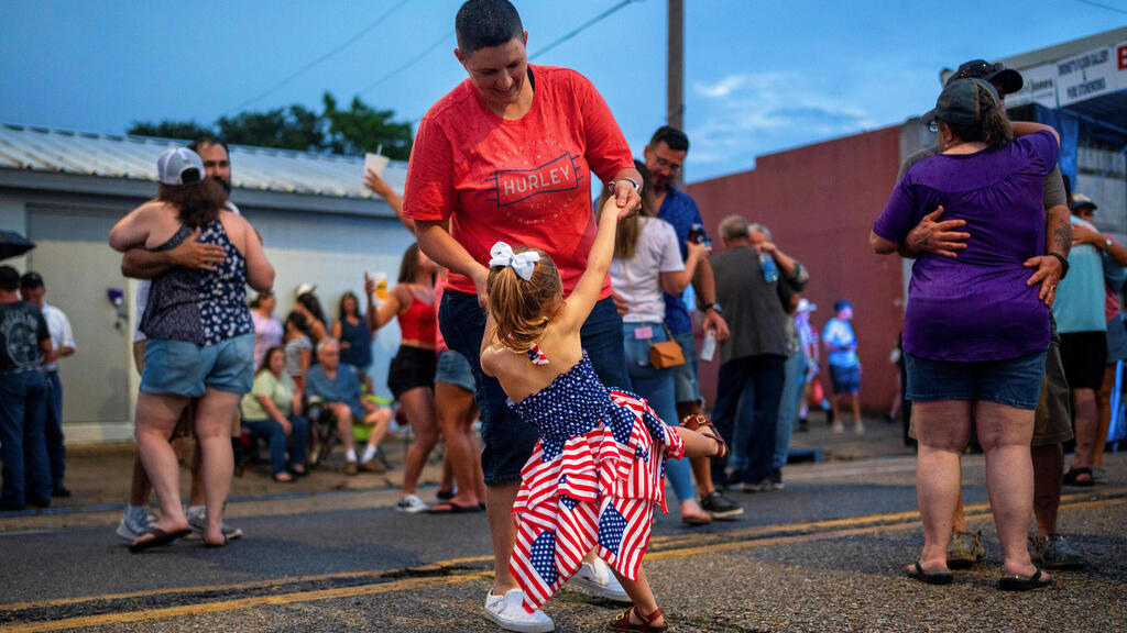 People parting during the 4th of July weekend celebrations in Erath, Louisiana, U.S