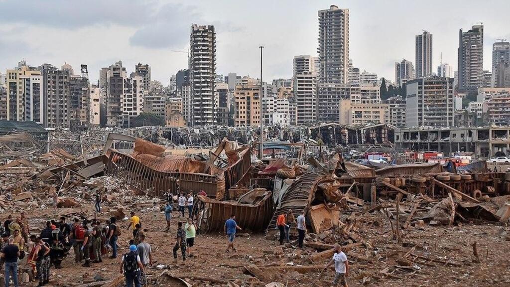 The immediate aftermath of the devastating Aug. 2020 explosion at Beirut port (Photo: AFP) The immediate aftermath of the devastating Aug. 2020 explosion at Beirut port