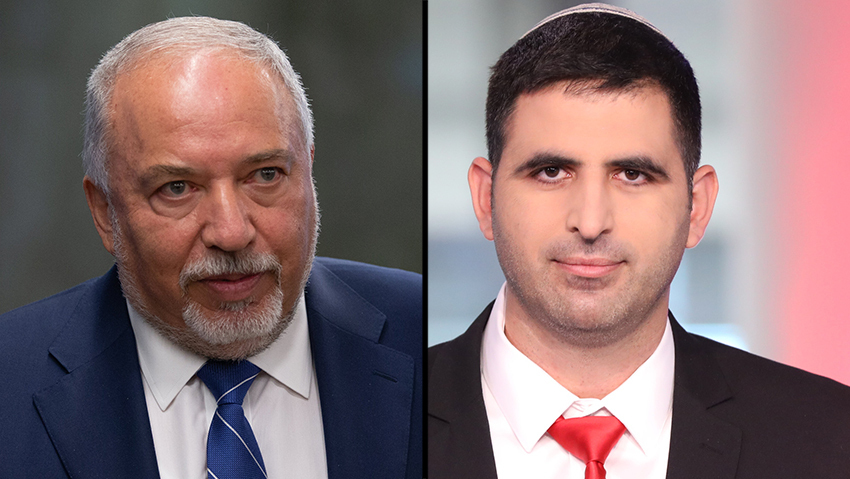 "מרעיב את הילדים החרדים". קרעי על ליברמן (צילום: הדר יואביאן, אלכס קולומויסקי) שלמה קרעי אביגדור ליברמן