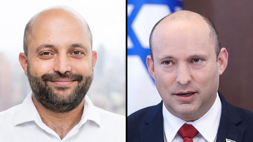 "ראש מתאים לבנט, צעיר כזה". רה"מ וד"ר חולתא (צילום: מארק ישראל סלם) נפתלי בנט וד"ר איל חולתא