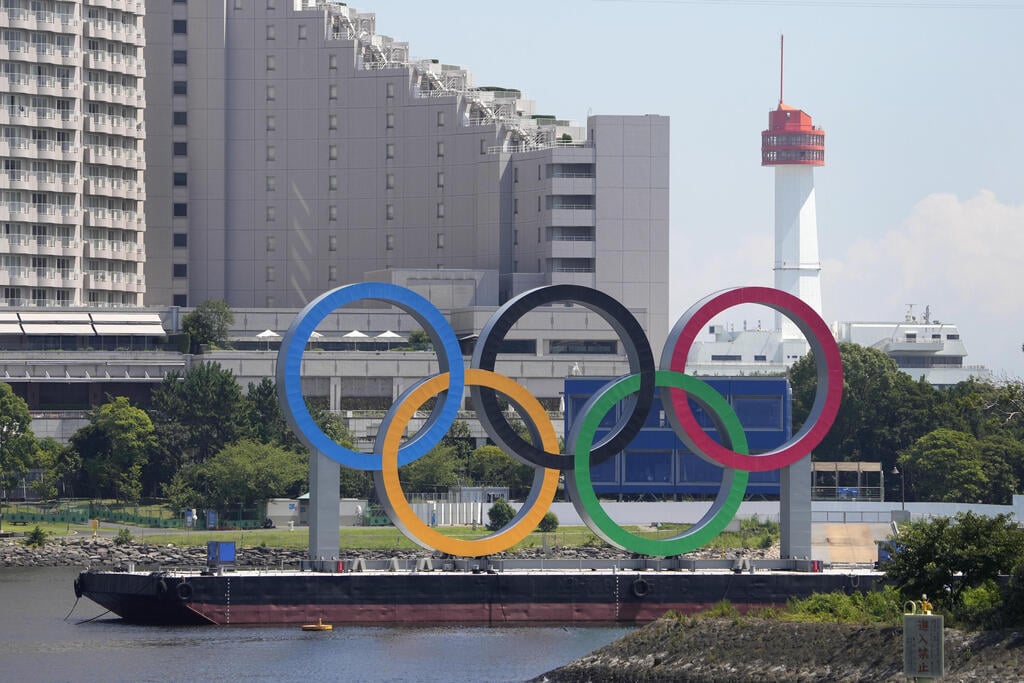 The Olympic rings float on a barge ahead of the 2020 Summer Olympics, Monday, July 19, 2021, in Tokyo (Photo: AP) The Olympic rings float on a barge ahead of the 2020 Summer Olympics, Monday, July 19, 2021, in Tokyo