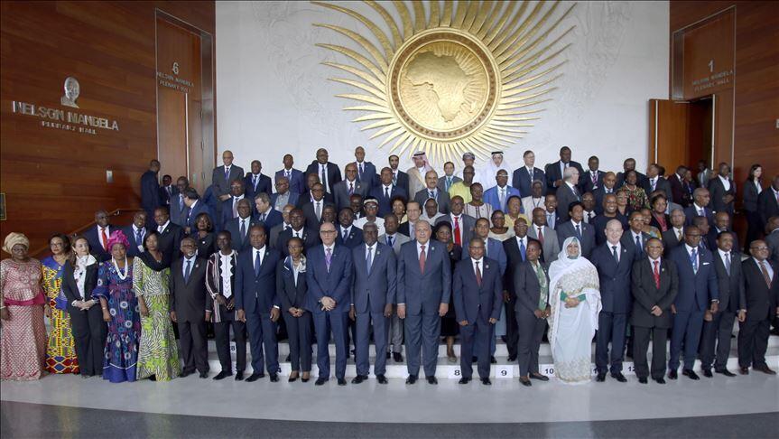 African heads of states pose for a group photo during the opening ceremony of an African Union session in Addis Ababa, Ethiopia  