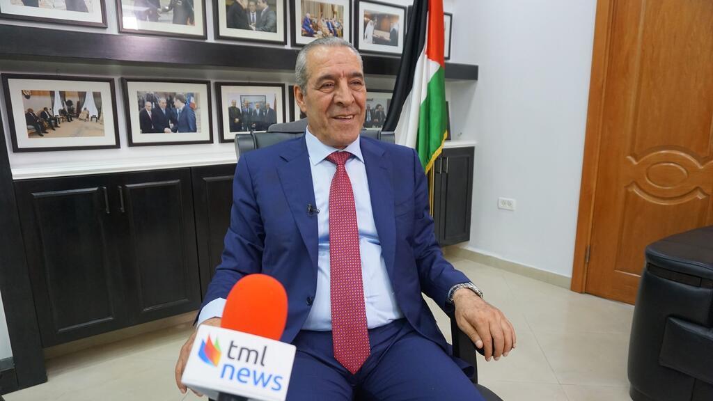 Palestinian Authority Civil Affairs Minister Hussein Al-Sheikh in his office in Ramallah 