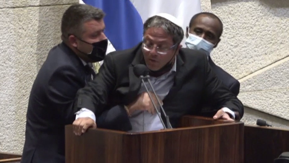 צילום: ערוץ הכנסת אחמד טיבי ואיתמר בן גביר