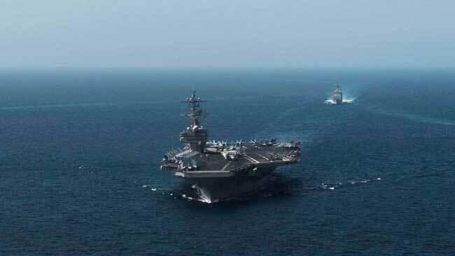 U.S. 5th fleet aircraft carrier in the Gulf of Oman 