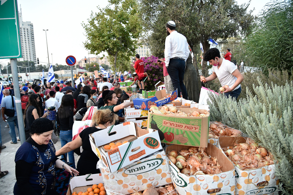 צילום: יואב דודקביץ הפגנת החקלאים מול משרדי הממשלה