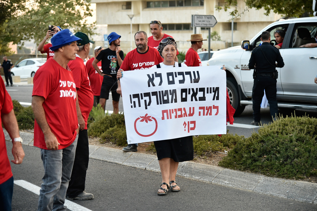 צילום: יואב דודקביץ הפגנת החקלאים מול משרדי הממשלה