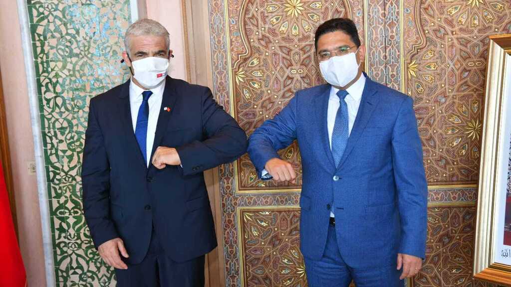 יאיר לפיד ונאסר בוריטה שר החוץ של מרוקו בהצהרות לתקשורת