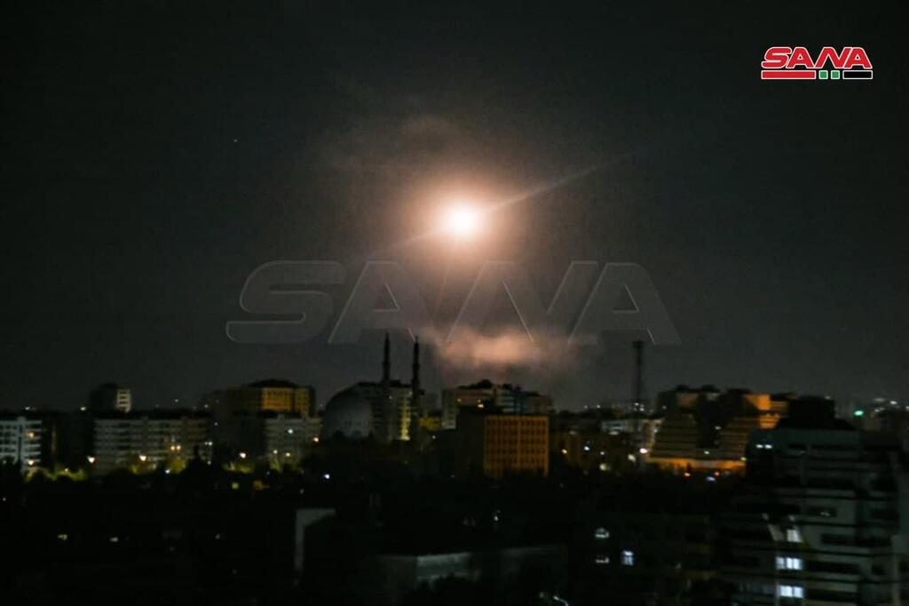 Archive: Syrian air defense systems activated against alleged Israeli missiles, August 19, 2021 (Photo: SANA) דיווחים בסוריה: מערכות ההגנה האווירית הופעלו באזור דמשק